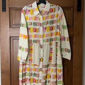 Midi color palette dress. Has pockets! 3/4 sleeve